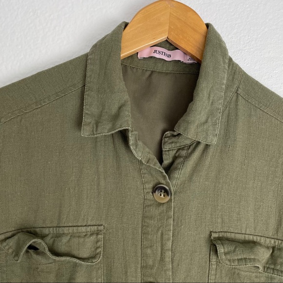 JUSTFAB Army Linen Canvas Jacket - Picture 3 of 9